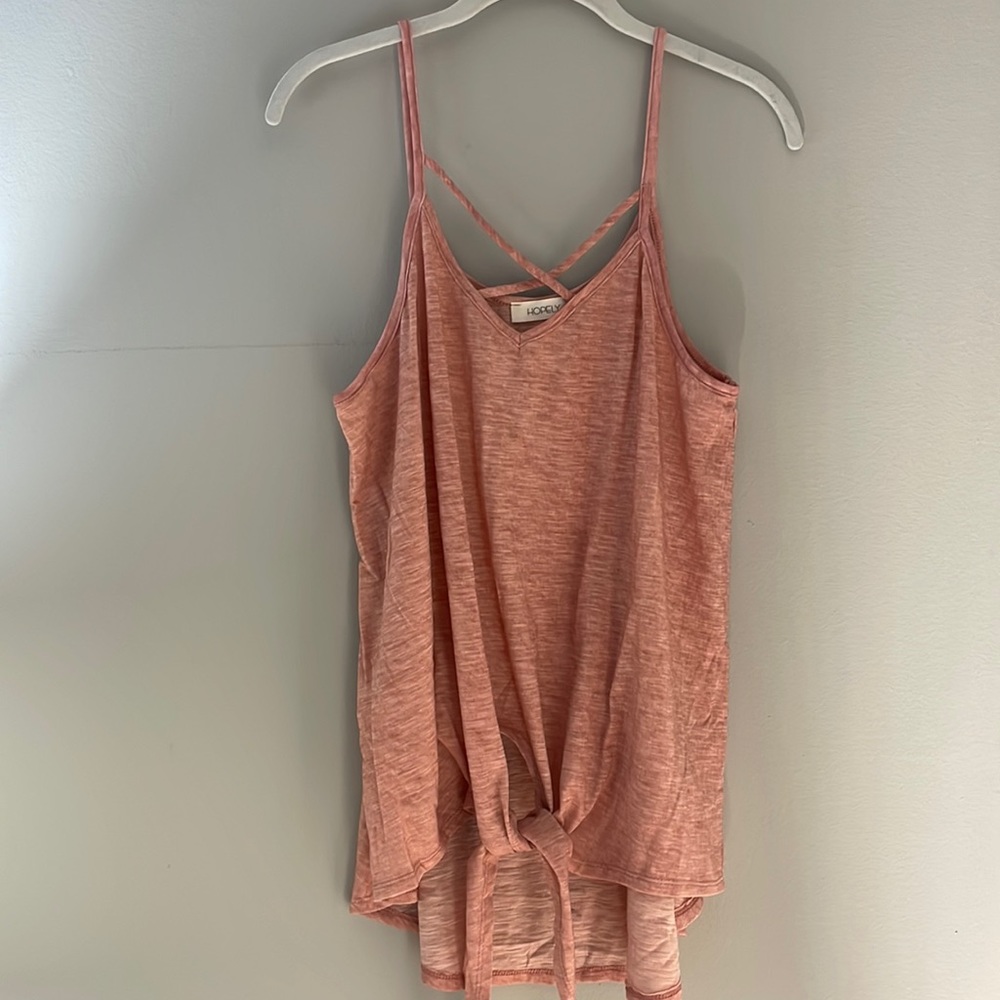 NWOT • Coral Criss Cross Neckline Tank Top